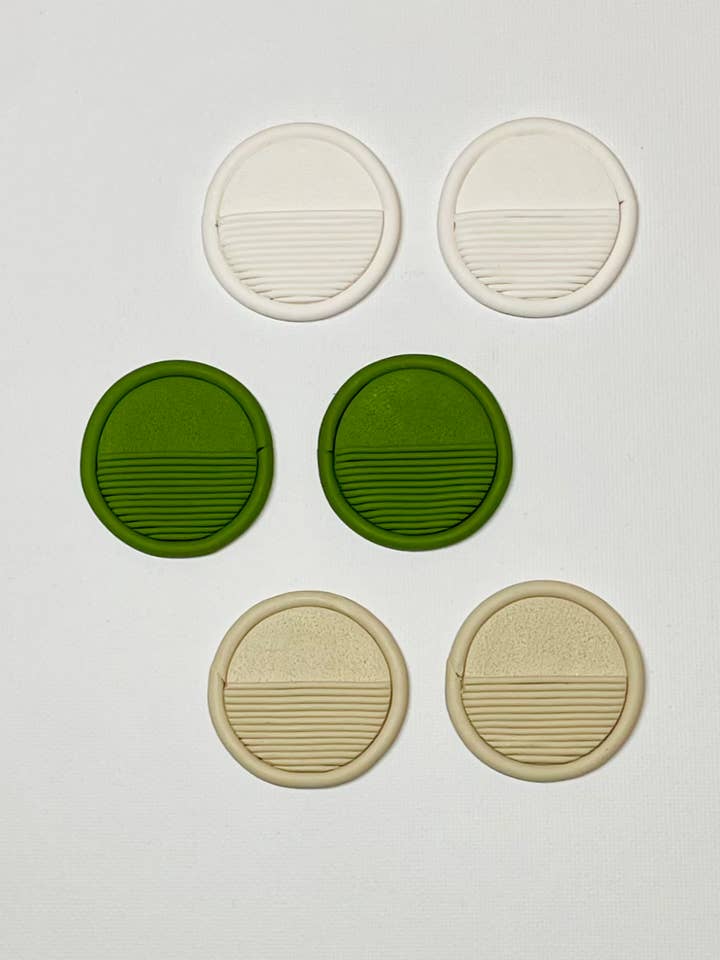 the olivia geometric polymer clay statement earrings for wholesale by Sunblind Fine Art + Wearables