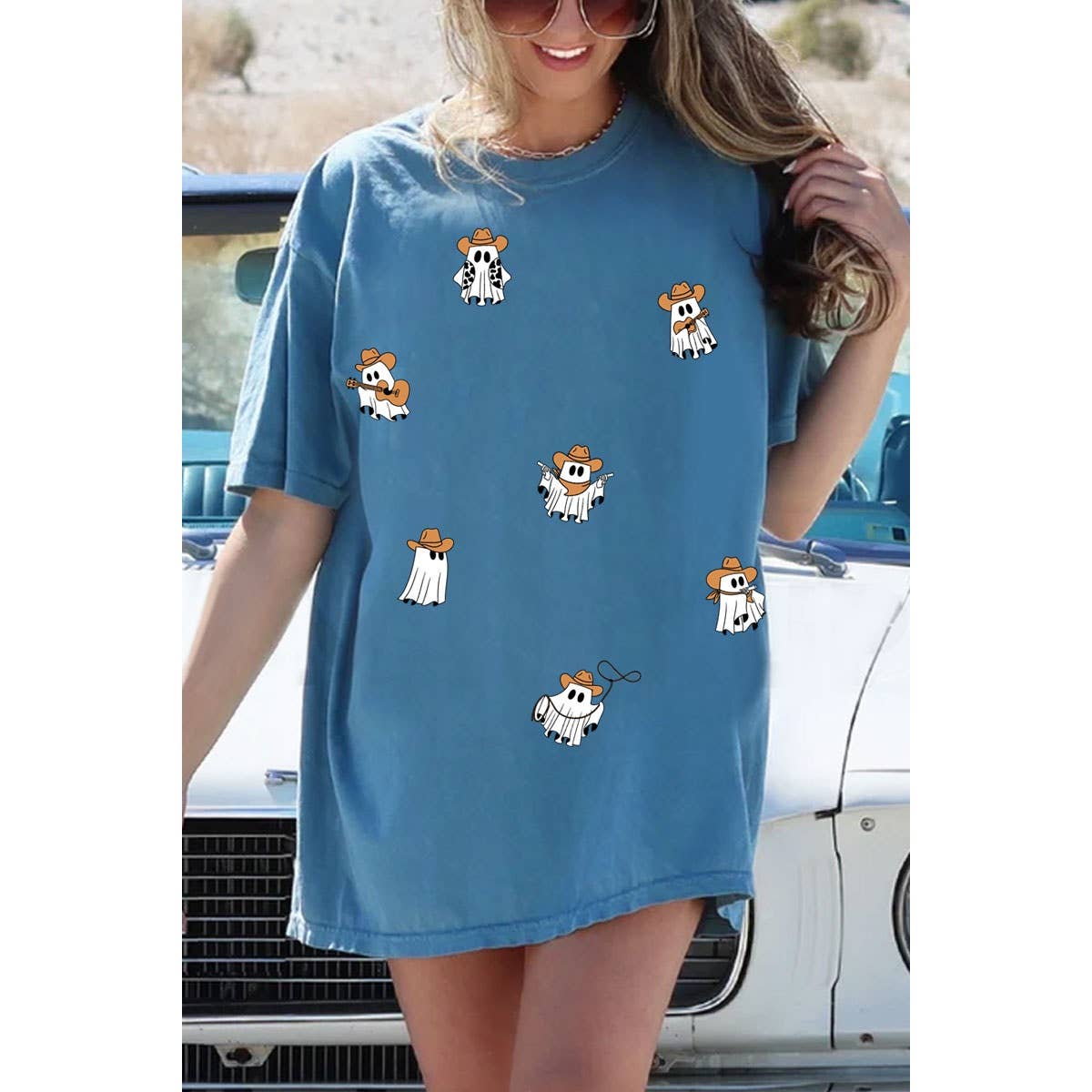 HRTandLUV - Wholesale T-Shirt (Graphic) - Women's - COWBOY GHOSTS OVERSIZED GRAPHIC TEE6