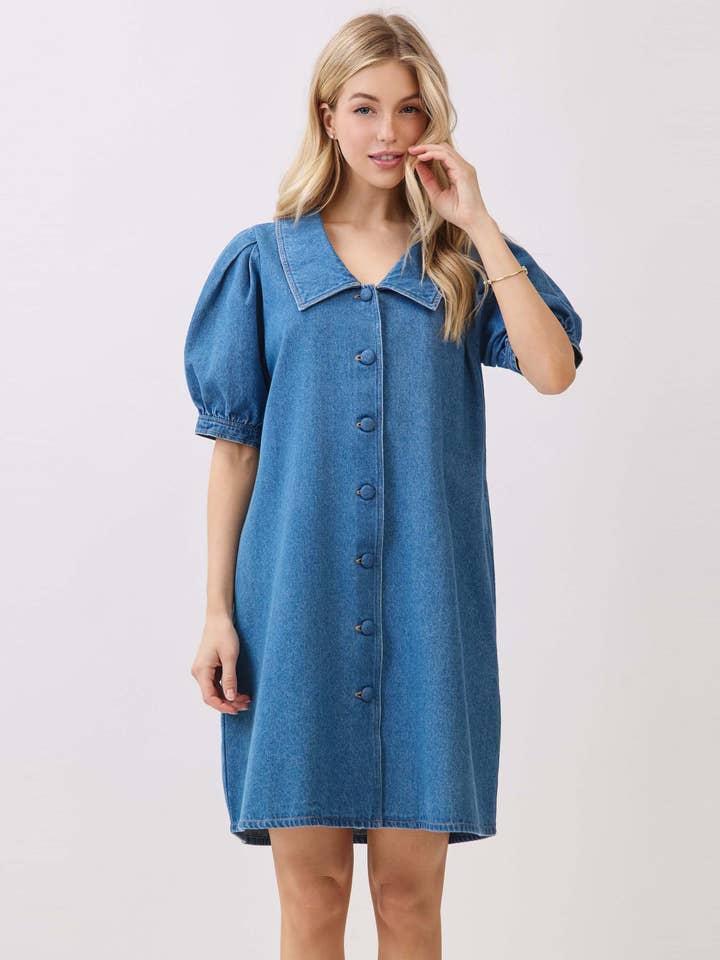 RAHMEN DENIM SAILOR MINI KLEID - FD42729 für den Großhandel von Calista