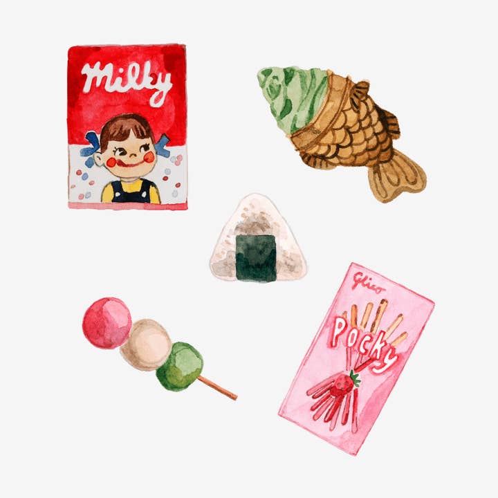 Stickers Artistiques Série Collations Japonaises pour la vente par Mossery
