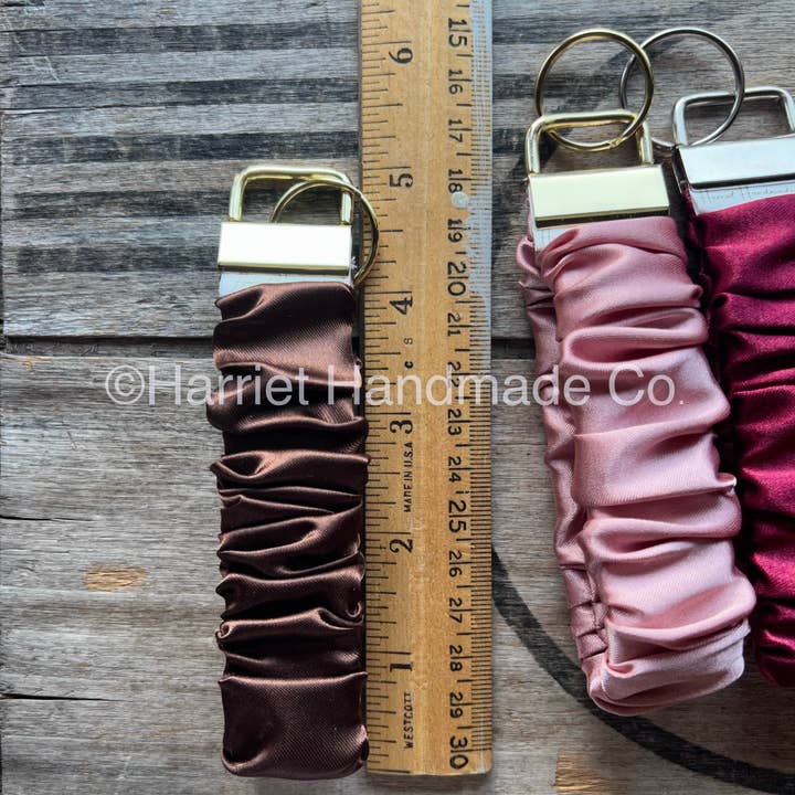 Harriet Handmade Co. - Wholesale Keychain - Women's - Satin Scrunchie Wristlet Keychain -- 20+ Colors!1