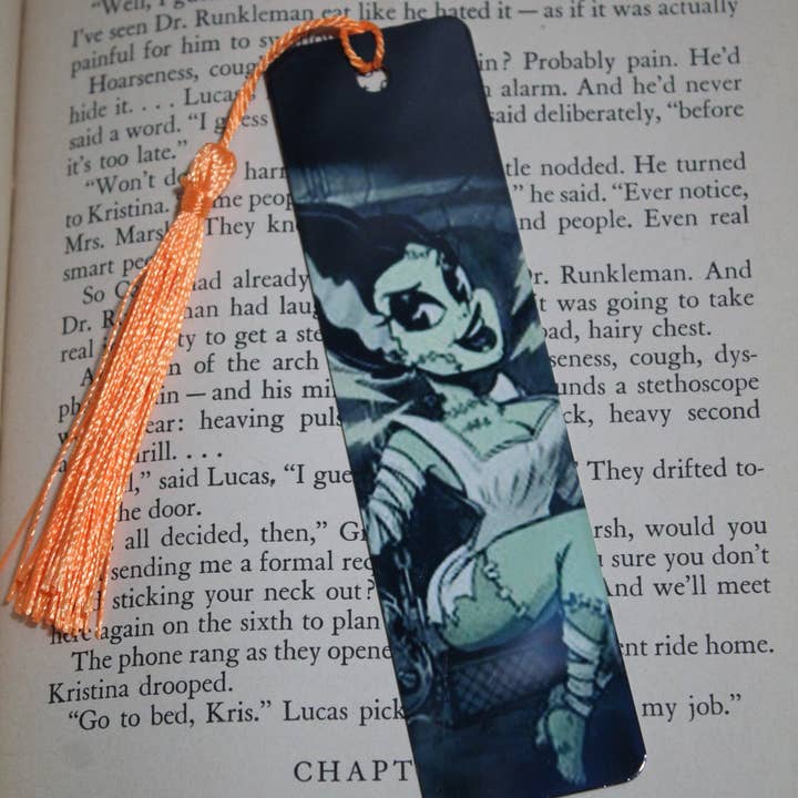 Raven Design - Vente Marque-page - Dessin animé La Fiancée de Frankenstein//Marque-page en métal