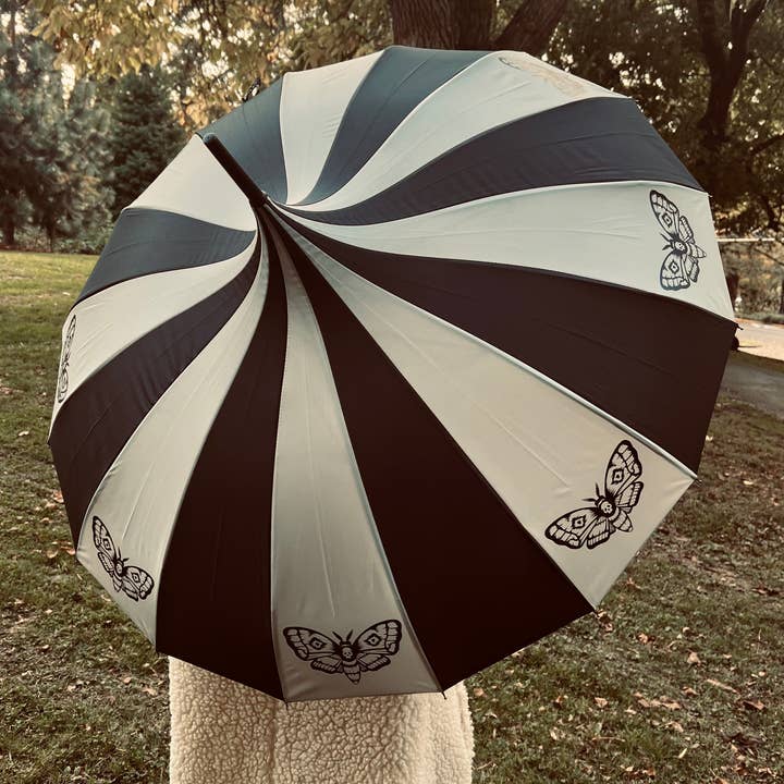 Witchwood Bags - Wholesale Umbrella - Women's - Charcoal Death Moth Umbrella