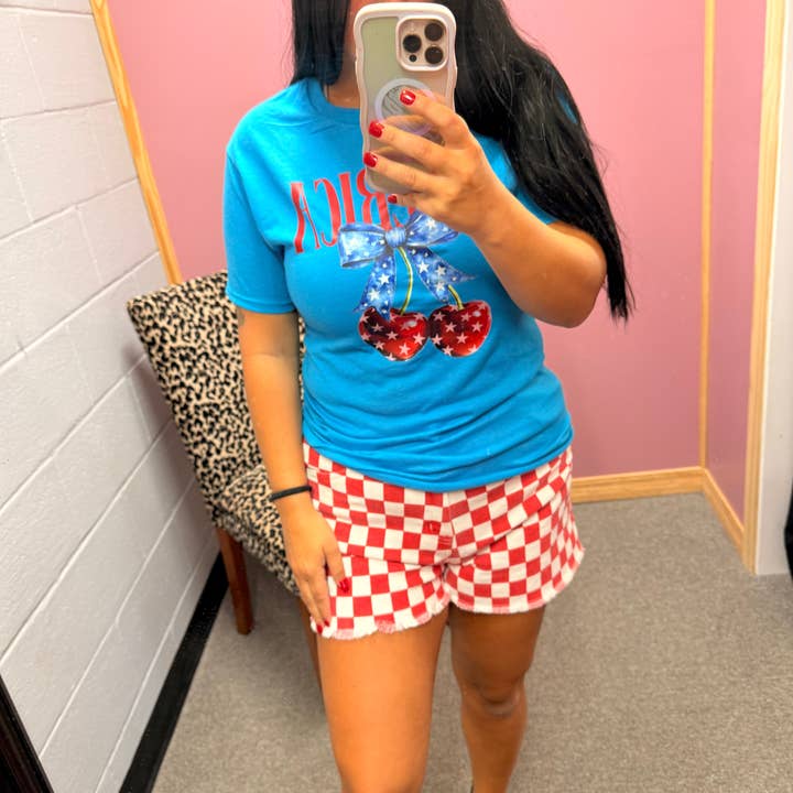 Red Checkered Shorts for wholesale by Gabriel Clothing Co