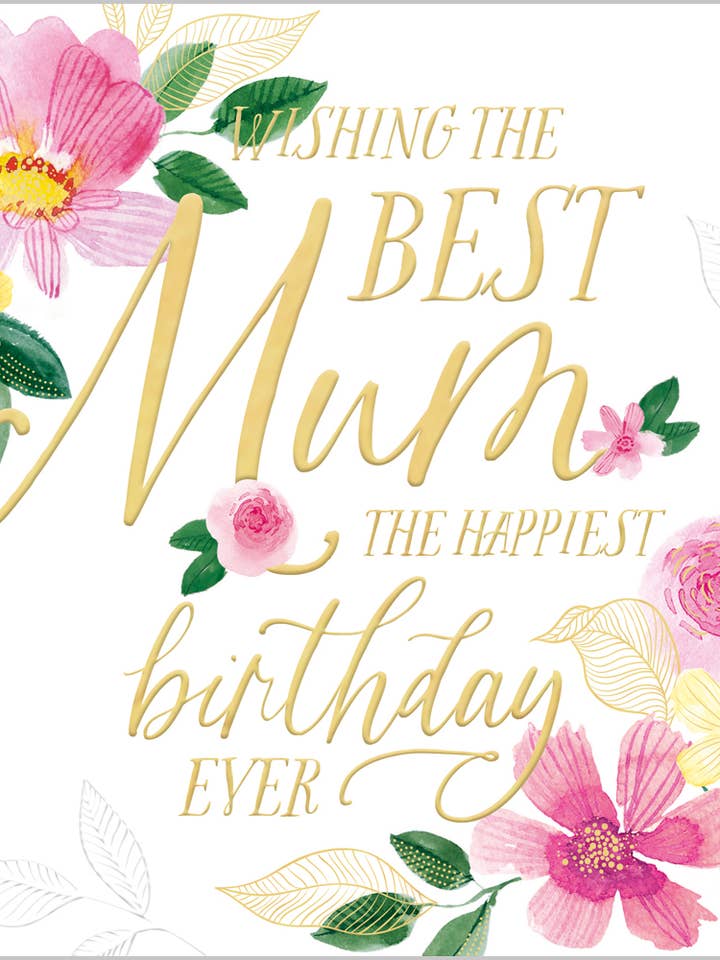 Bedste Mor Fødselsdagsblomster for engroshandel hos Abacus Cards and Clare Maddicott Publications