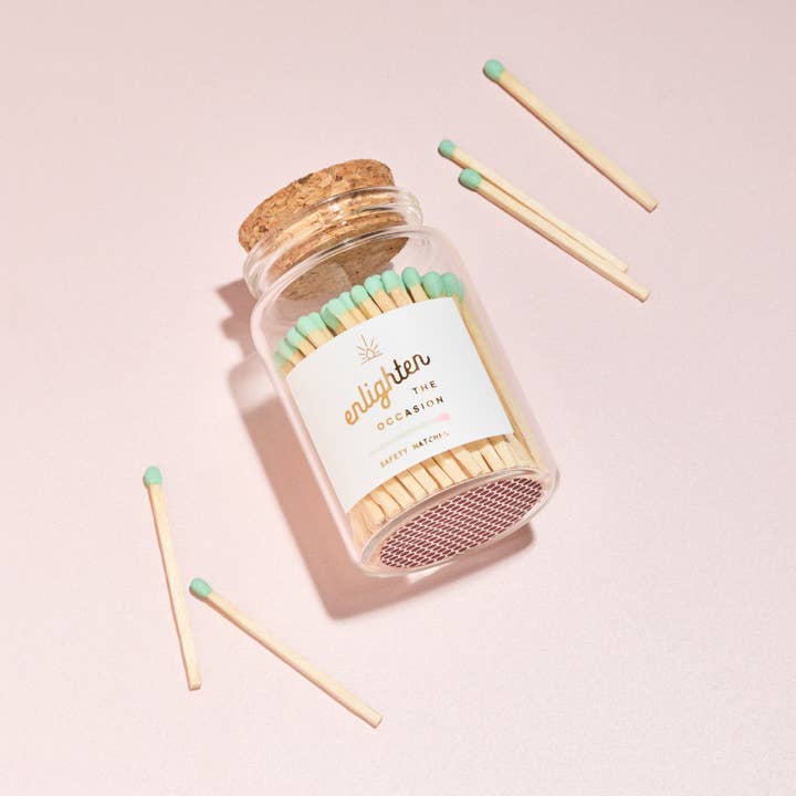 Enlighten the Occasion - Wholesale Matches - Lux Mini Match Corked Vial with Mint Matchsticks