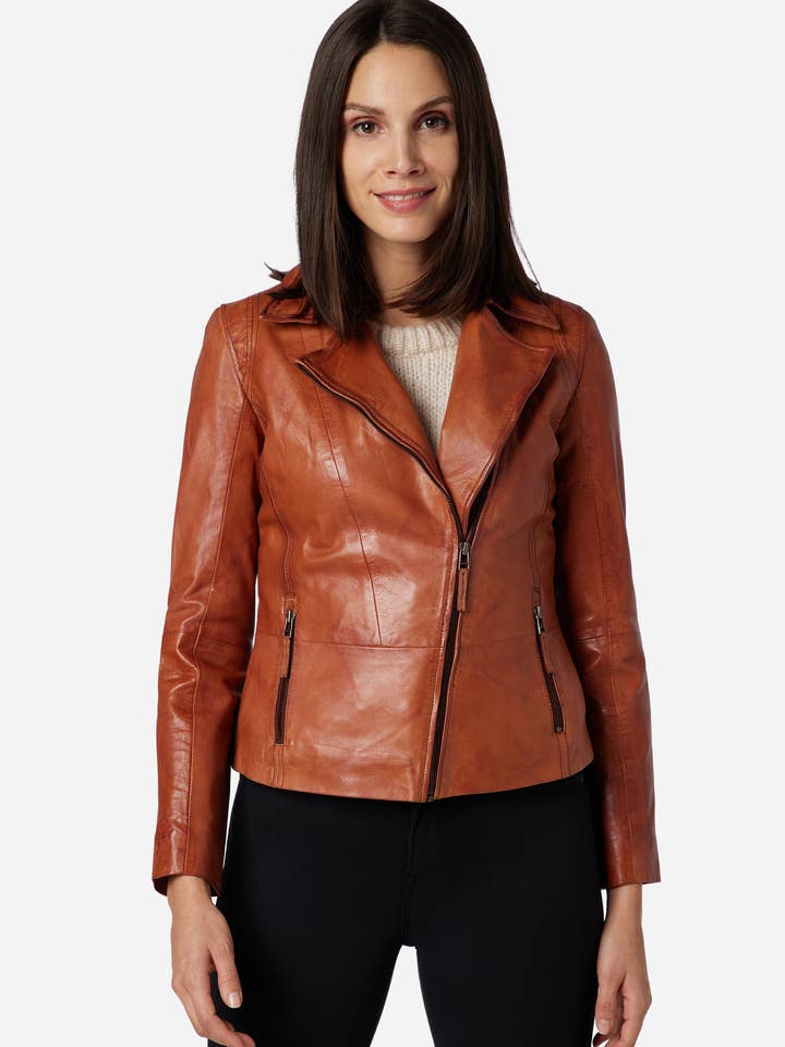 Ricano – Großhandel Lederjacke – Damen – Damen Lederjacke Sally-Premium Lamm Leder