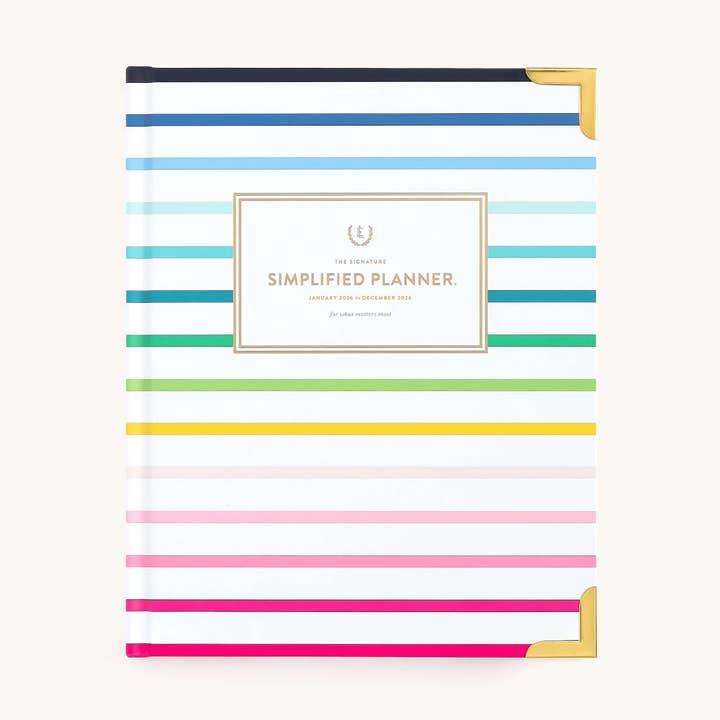2026 Boekgebonden Wekelijkse Vereenvoudigde Planner - Vrolijke Streep voor wholesale door Simplified by Emily Ley