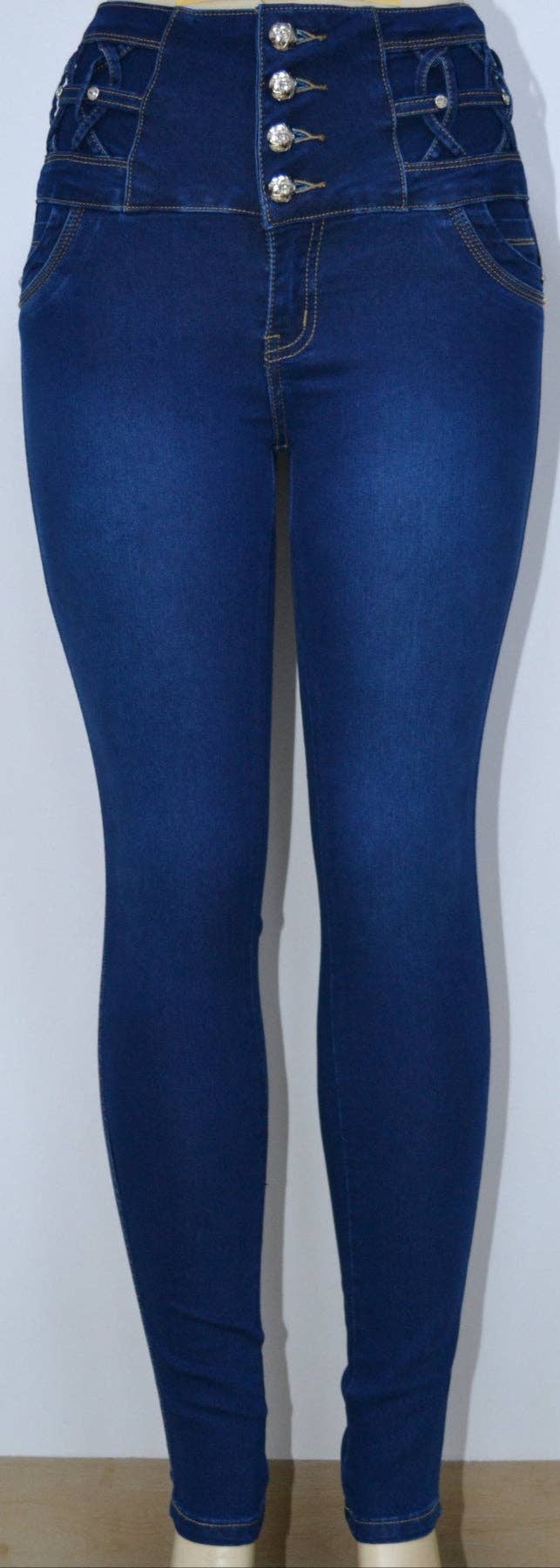 Blå USC-F021 Sexet Vævet Brea Butt Lifter Levante Cola Jeans for engroshandel på Faire3