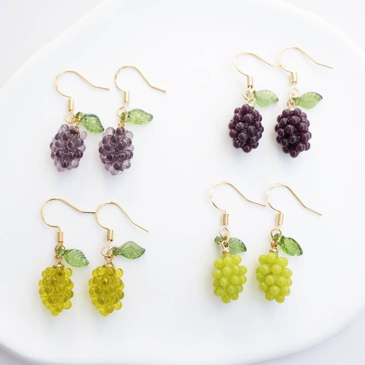 Grape Dangle Earrings for wholesale by Mini Story Co
