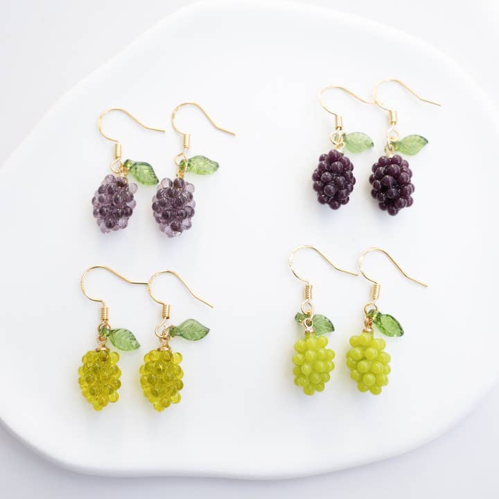 Grape Dangle Earrings for wholesale by Mini Story Co