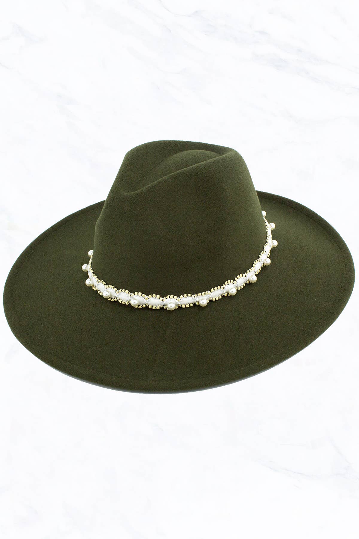 Suzie Q USA - Wholesale Fedora - Women's - Big Brim Peach Heart Top Jazz Hat with Pearl Belt12
