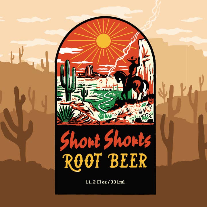 Sunset Soda - Wholesale Non-Alcoholic Aperitif/Mocktail - 25PK Short Shorts - Root Beer
