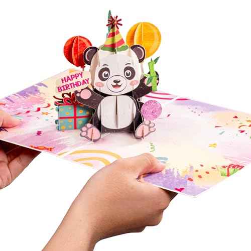 Paper Love – wholesale Birthday card – Birthday Panda Frndly Pop Up Card - 8"x6"2