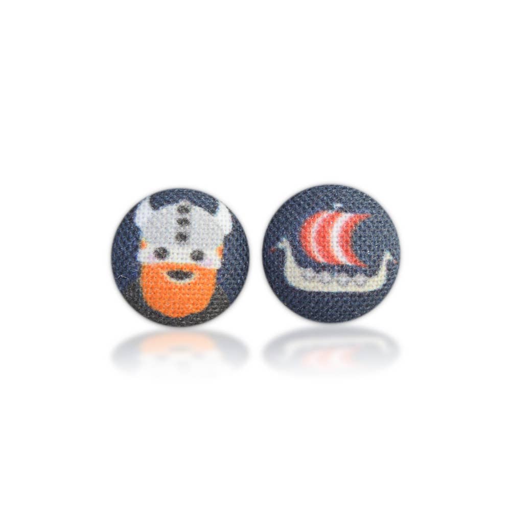 Rachel O's - Wholesale Stud/Post Earrings - Viking Fabric Button Earrings4