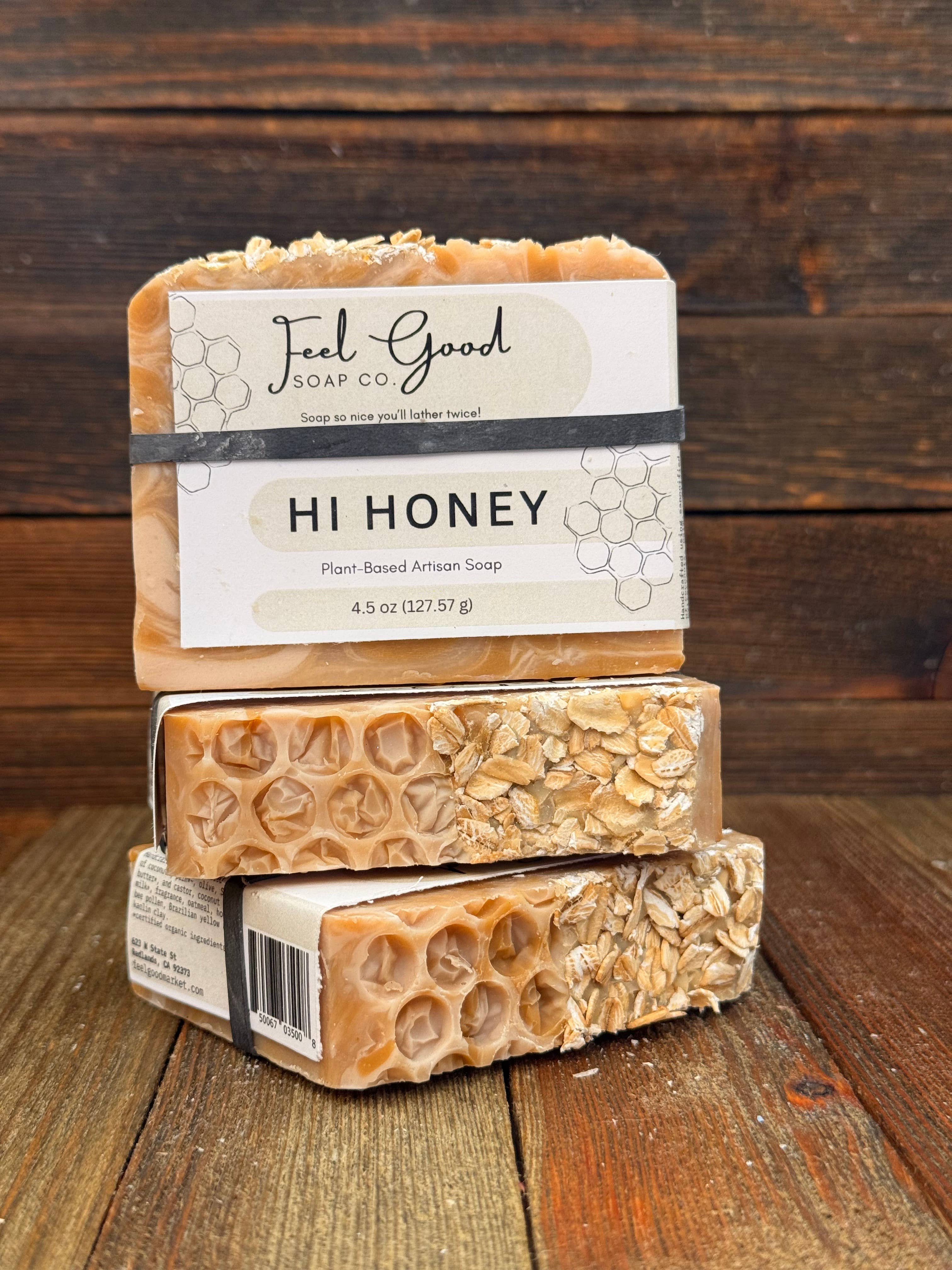 Feel Good Market - Wholesale Bar Soap - Hi Honey! Oatmeal & Coconut Milk Soap3