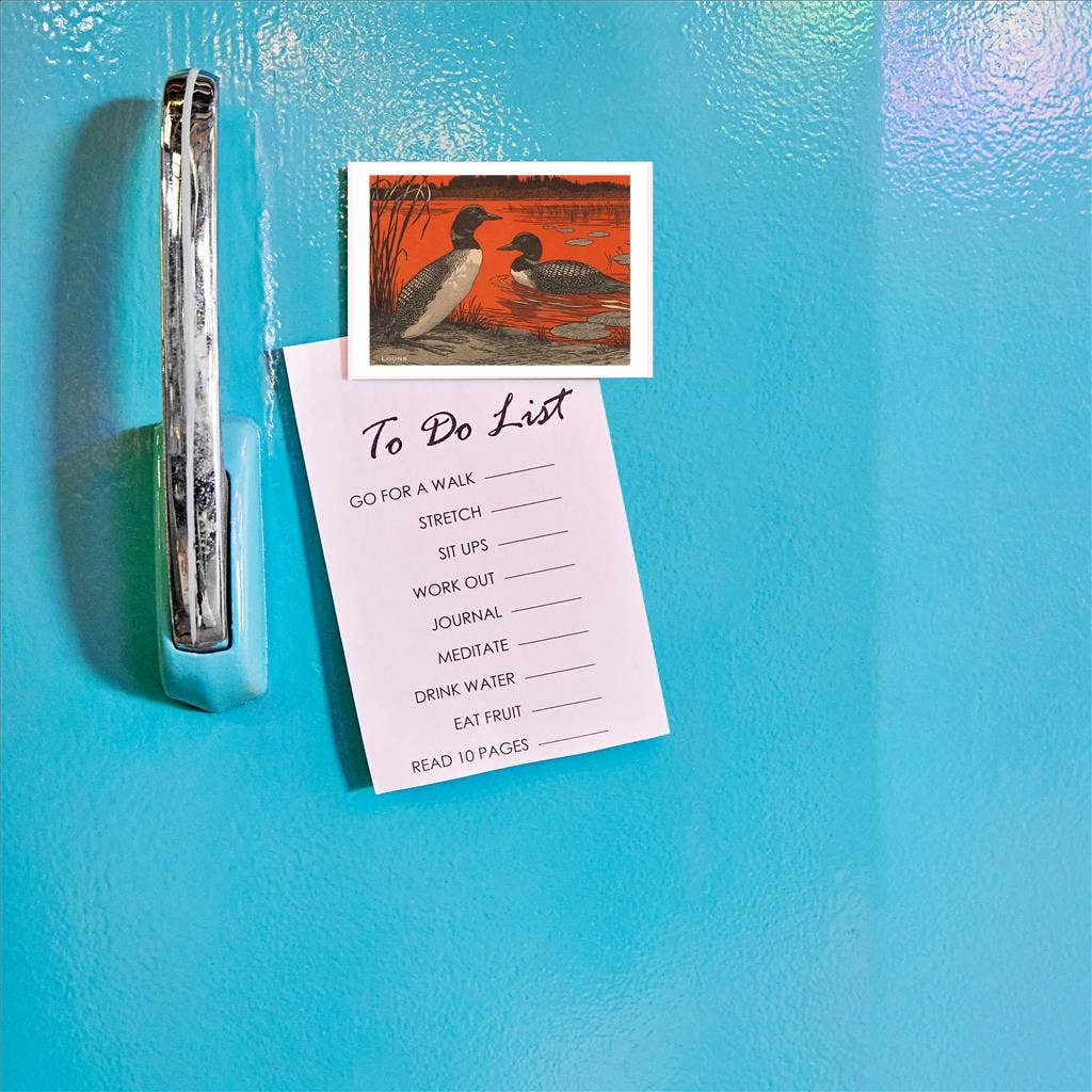 Found Image Press - Wholesale Magnet - Magnet WD-03 Woodcut of Loons1