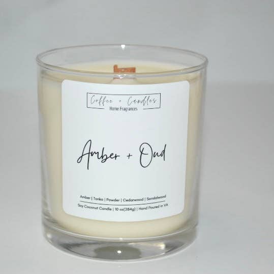 Amber + Oud Candle for wholesale by Coffee + Candles LLC