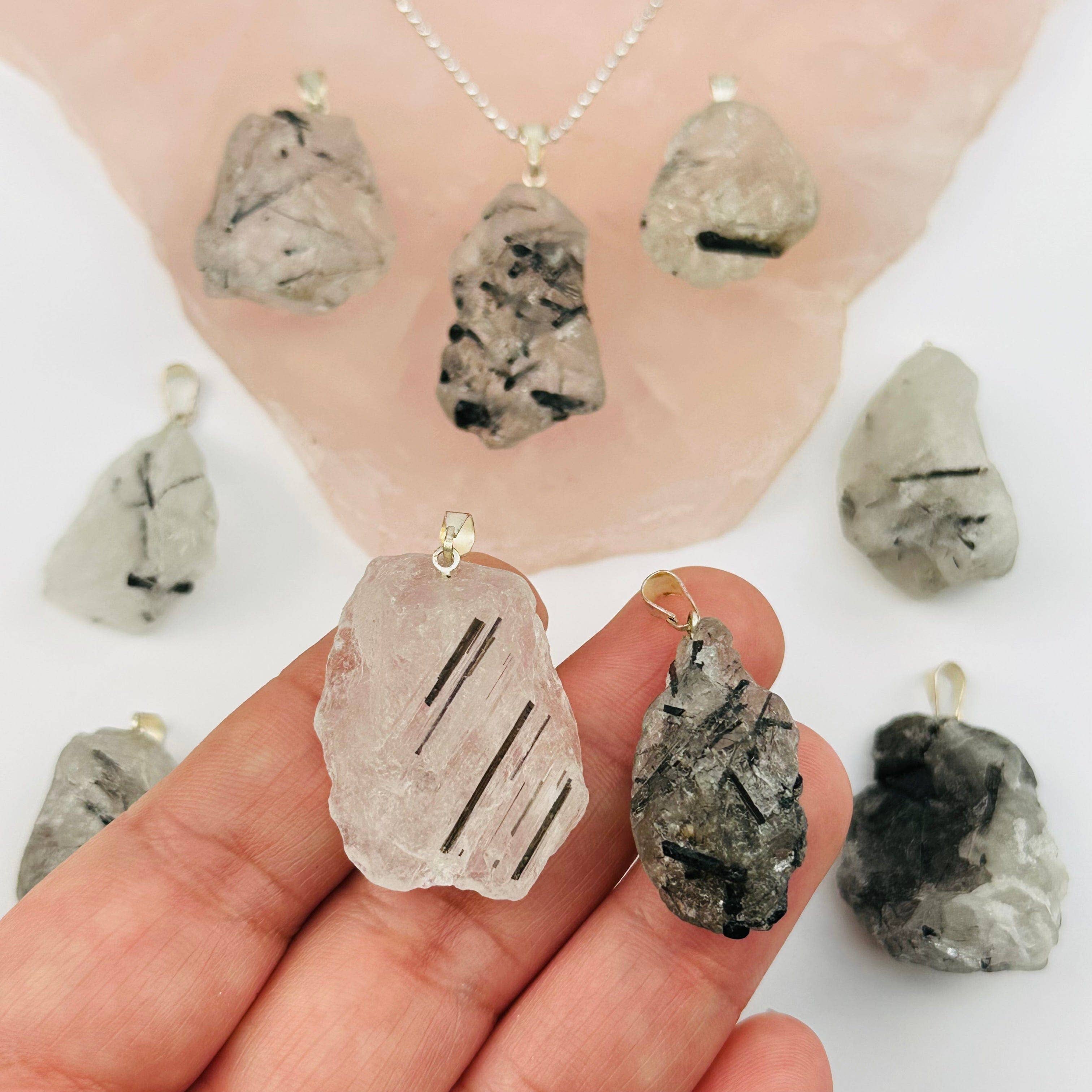 Rock Paradise - Venta al por mayor Abalorios/colgantes individuales - Colgante de piedra de cristal natural en bruto - Elige tu piedra8