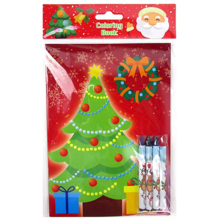 Tiny Mills – wholesale Colouring book – Child & baby – Christmas Santa Coloring Books with Crayons - 12 Sets