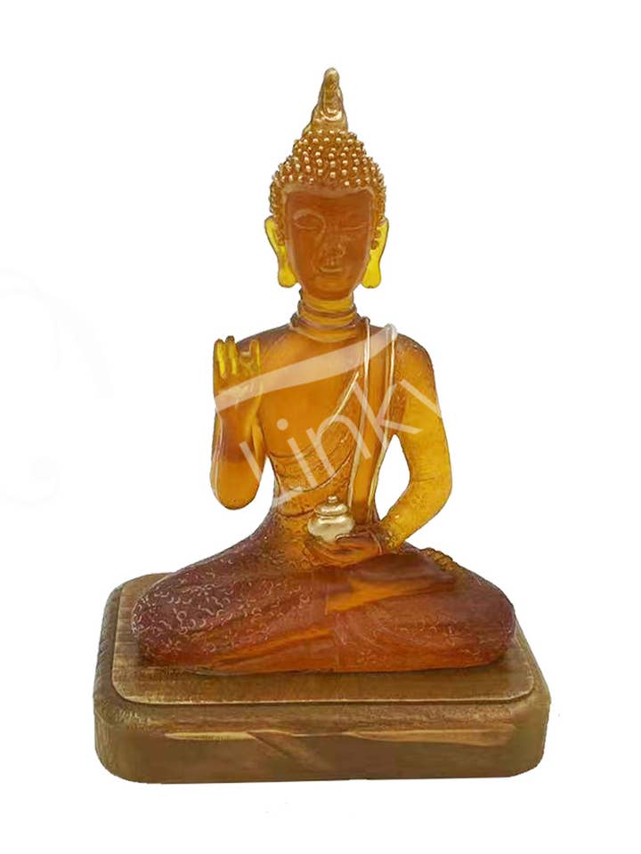 ESTATUA, LUZ LED ÁMBAR CON BENDICIÓN DE BUDA, 5.90 PULGADAS DE ANCHO X 3.90 PULGADAS DE PROFUNDIDAD X 7 para venta al por mayor de Oceanic Linkways Inc
