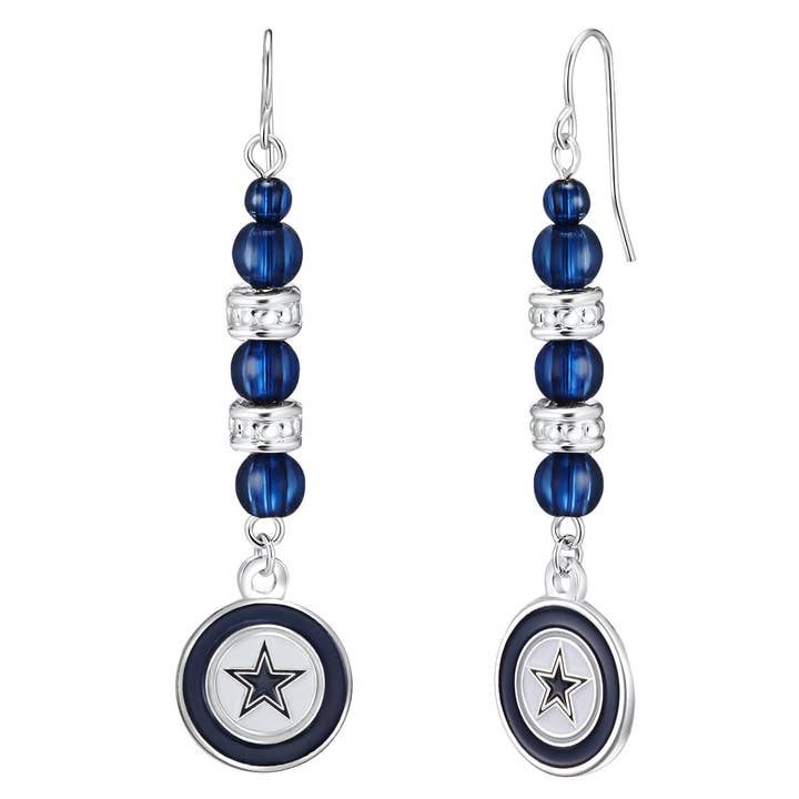 NFL Dallas Cowboys Beaded Dangle Earrings for wholesale by Simran International