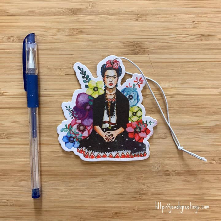 Mexican Artist Air Freshener, Latina Gift, Feminist Birthday for wholesale by Yeaoh! Greetings