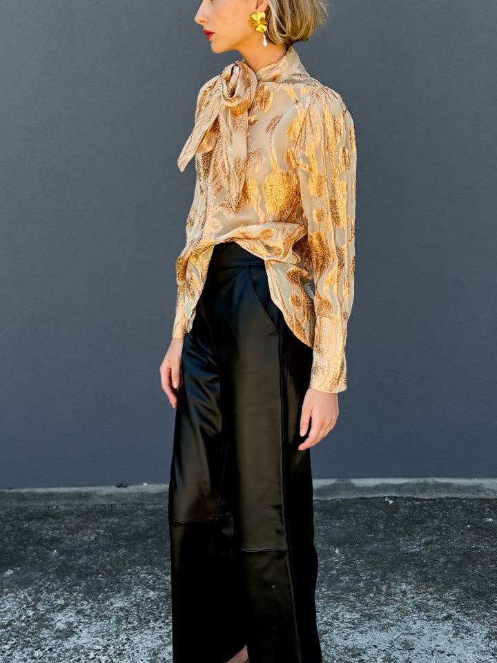 Pantalon Freeway en cuir noir Hoss pour la vente par HOSS