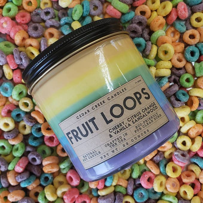 Candela di soia Fruit Loops per la vendita all'ingrosso da parte di Cedar Creek Candles