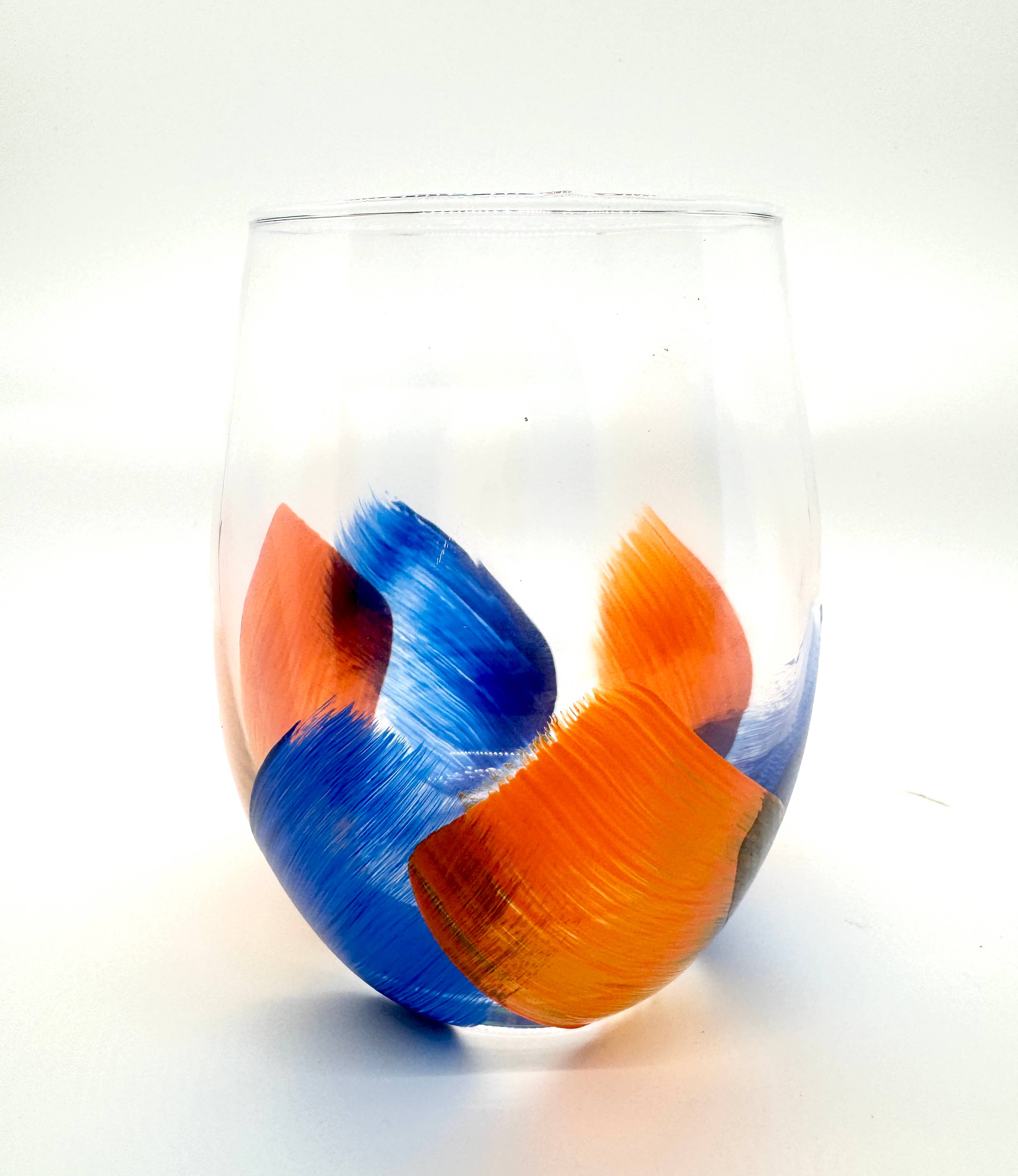 Heather Eck Artist LLC - Wholesale Wine Glass - UVA, Auburn, CHI Bears, Broncos | Wine Glasses | Football1