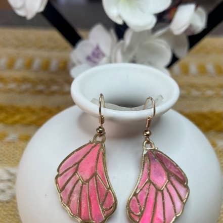 Pink stained glass - butterfly for wholesale by WEARABLES BY B LLC