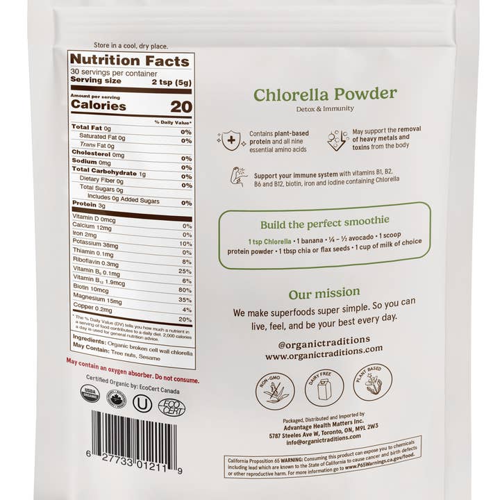 Organic Traditions - Wholesale Protein/Superfood Powder - Chlorella Powder1