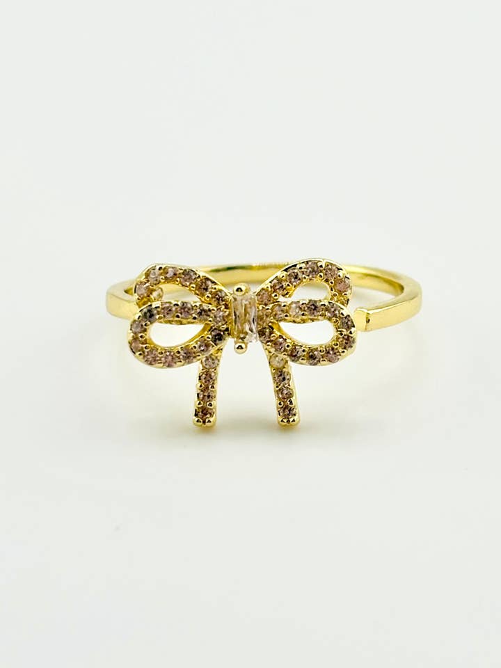 Coquete 18k gold filled ring with rhinestones for wholesale by Bella Blu Designs
