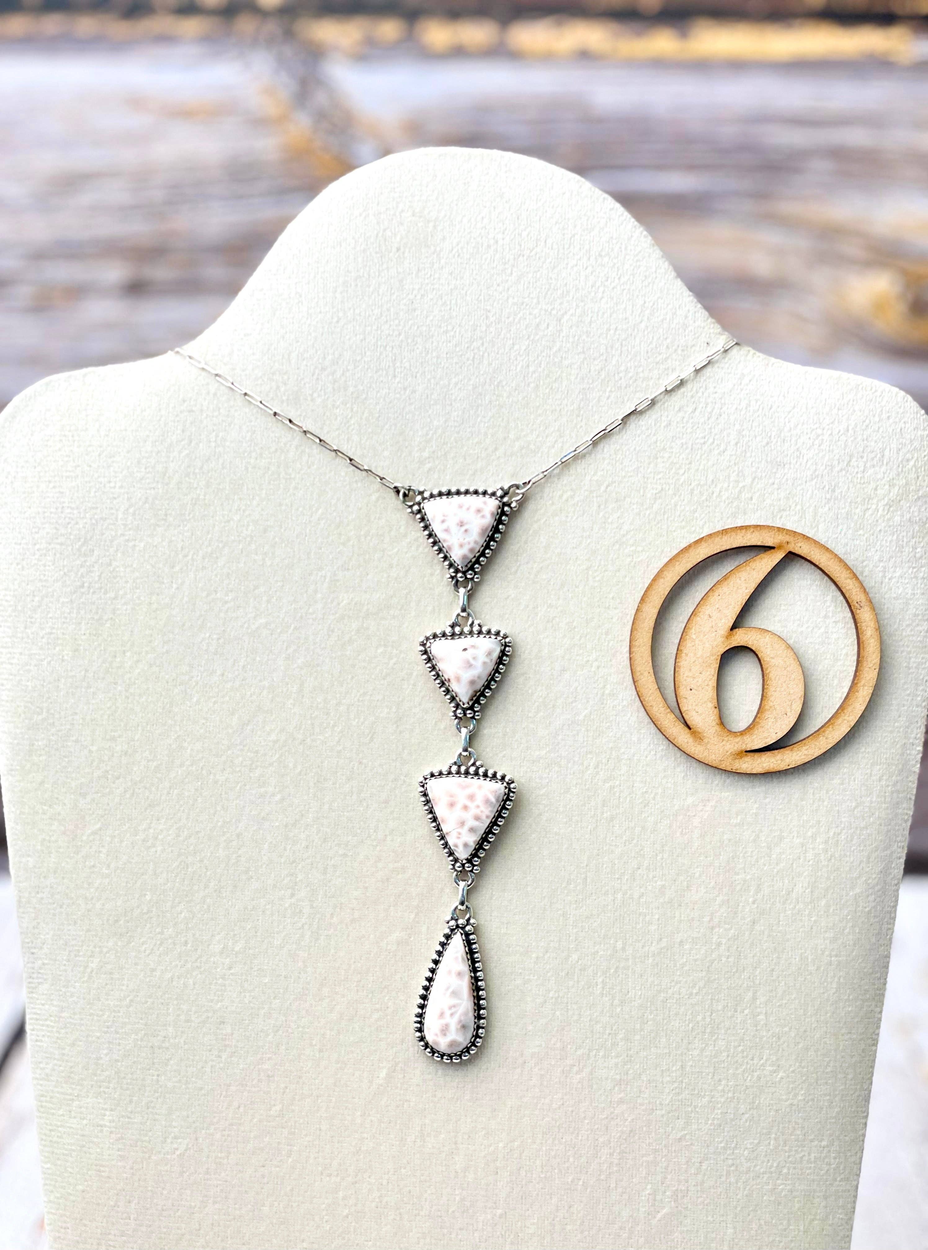 Krush Kandy - Wholesale Pendant/Charm Necklace - Pink Larimar Drop Necklace2