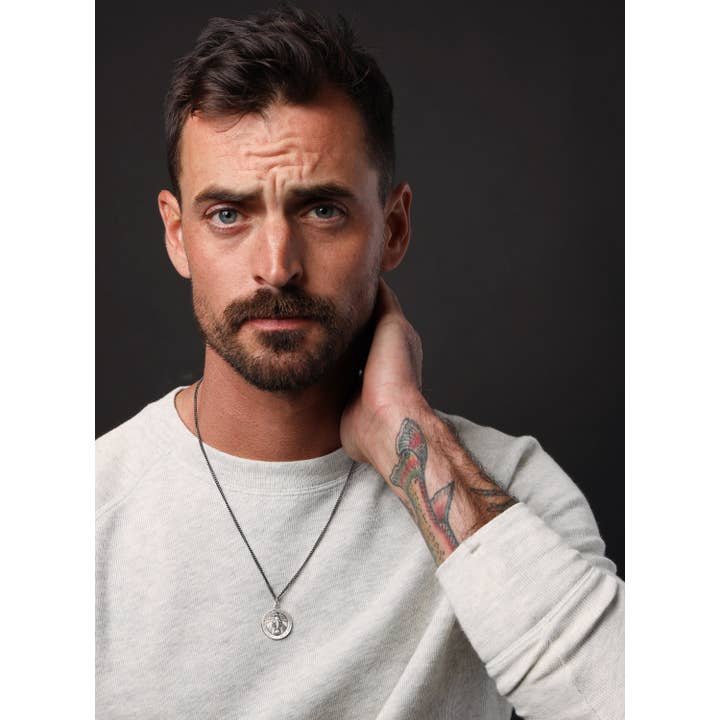 We Are All Smith – wholesale Pendant/charm necklace – Sterling Silver Round Miraculous Medal Necklace for Men4