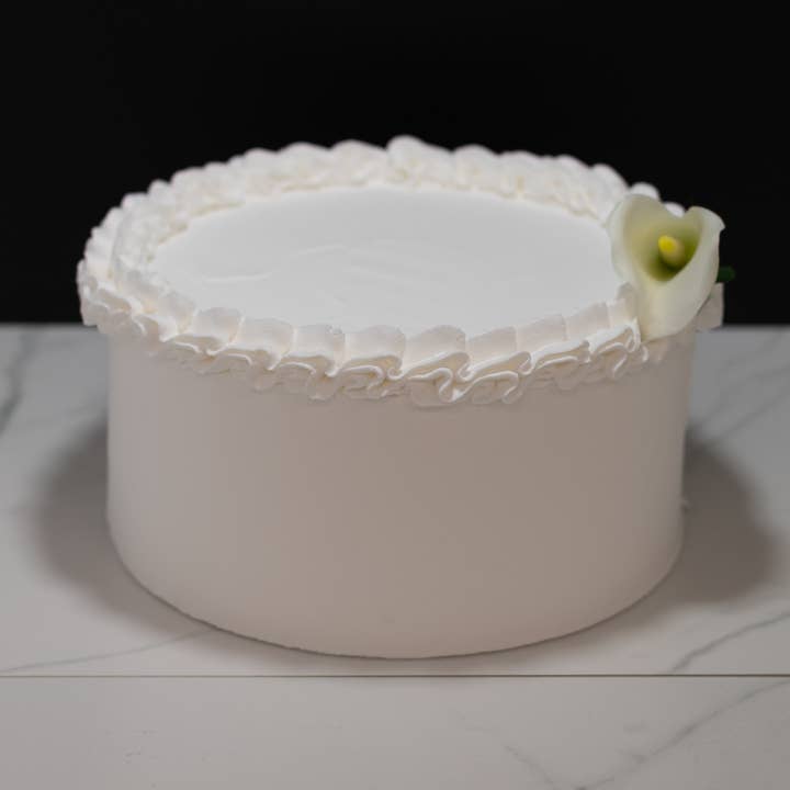 Fake 10" Single Layer Wedding Cake for wholesale by Just Dough It! Fake Foods