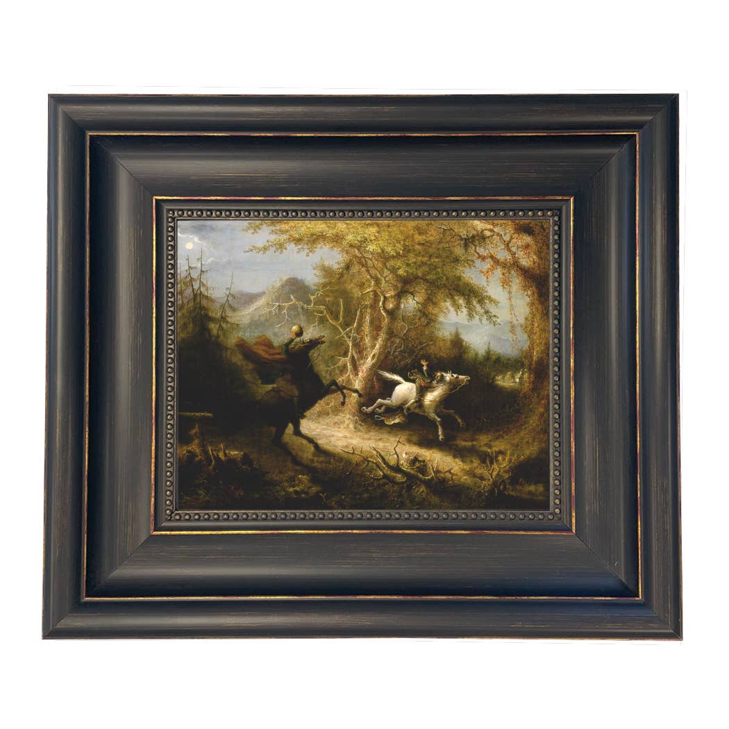 Madison Bay Co. - Historical Home Decor Reproductions - Wholesale Schilderen/Tekenen - Schilderijafdruk van de Ruiter zonder Hoofd die Ichabod Crane Achtervolgt51