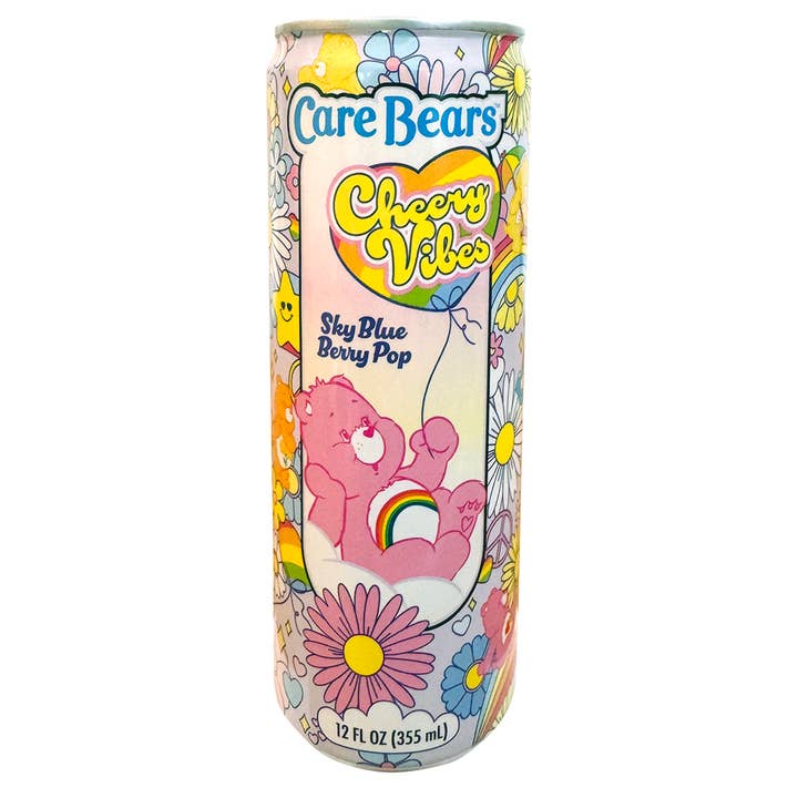 Grandpa Joe's Candy Shop - Wholesale Soda/Carbonated Drink - Care Bears Cheery Vibes Sky Blue Berry Pop, 12ct