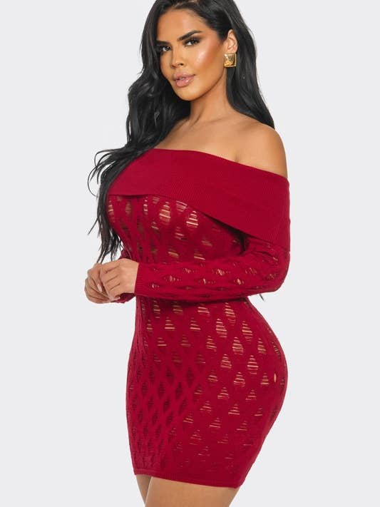 ROBE PULL MINI ÉPAULE DÉNUDÉE pour la vente par DIOSA