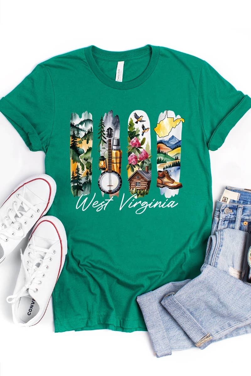 COLORBEAR - Wholesale T-Shirt (Graphic) - Women's - West Virginia State Brushstroke Graphic Tee8