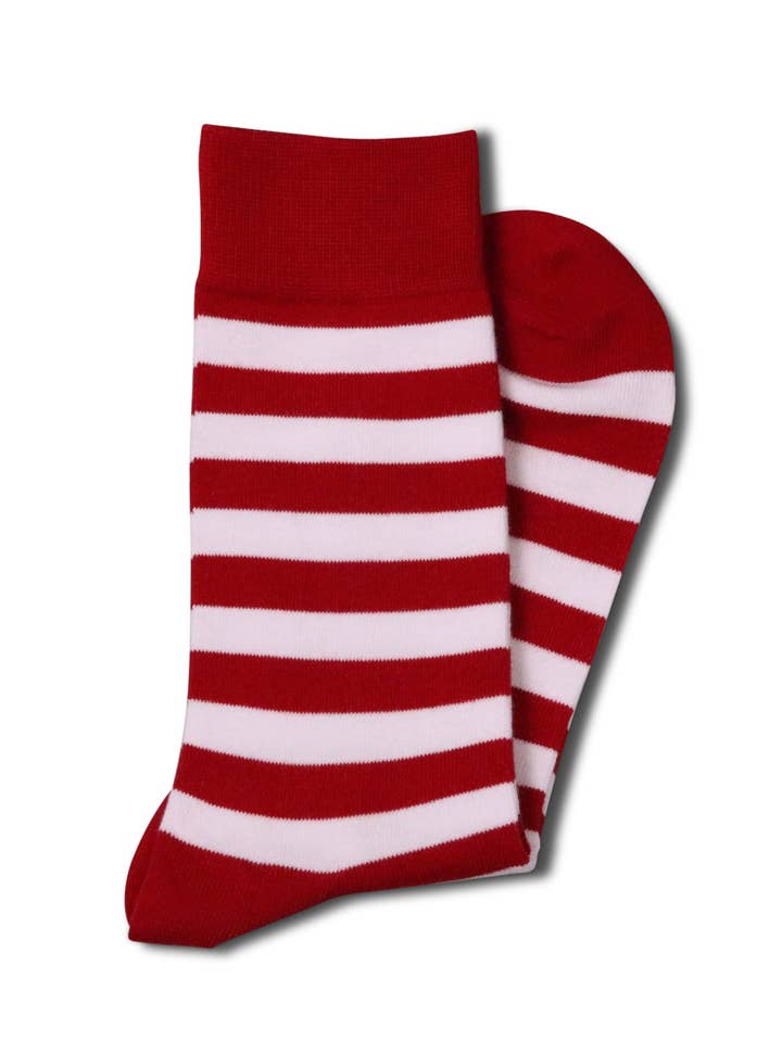 Calcetines de rayas rojas y blancas para venta al por mayor de London Jae Apparel