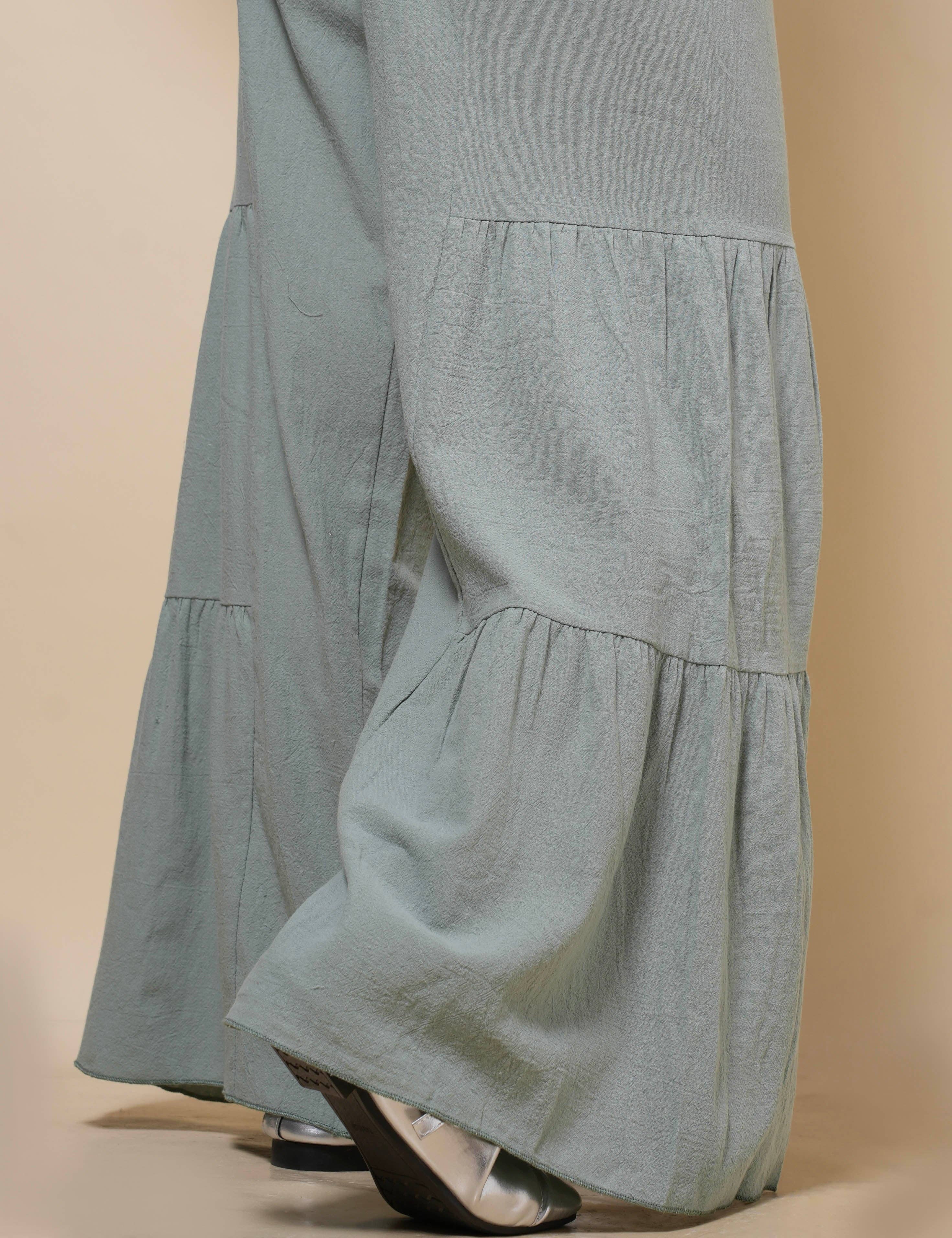 Sweetkama - Wholesale Pants – Women's - Ladies High Waist Fold Wide Leg String Tie Pants SKP5046723