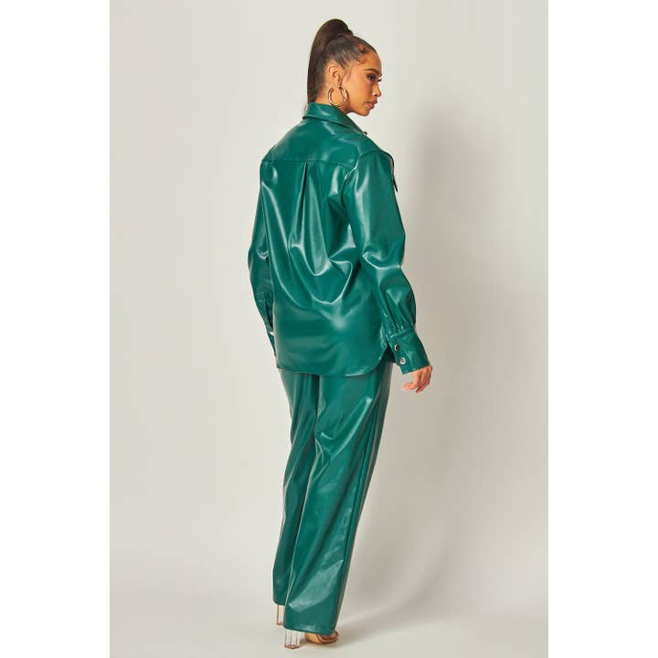 Miss 8 – wholesale Set med topp och byxa – Dam – Elegant uppsättning skjorta och byxor i konstläder