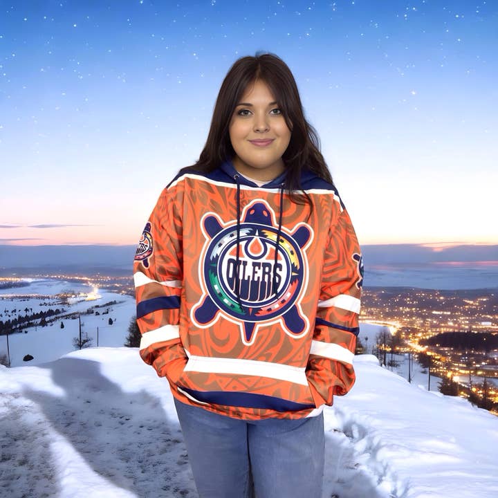 Hoodie des Oilers bleu orange pour la vente par OldTribes