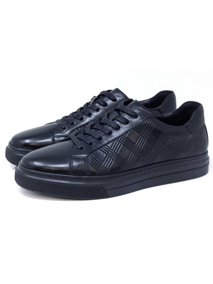 BARABAS - Wholesale Lifestyle Sneakers - Men's - Men's Checkered Lace-up Leather Sneakers 5SH09