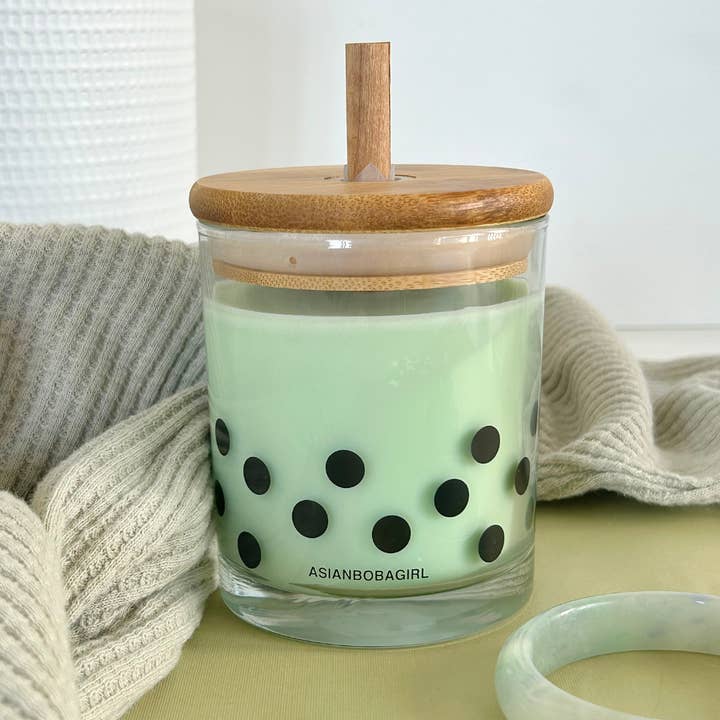 Imperial Jade Straw Candle for wholesale by Asian Boba Girl