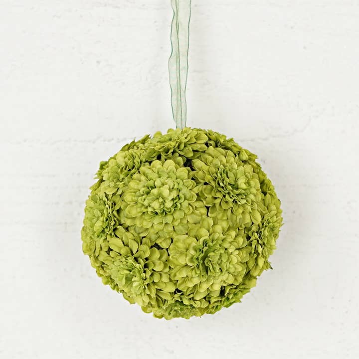 Impressive Enterprises, Inc. - Wholesale Artificial Flowers - ISB81620- 4.5in Green Mums Ball-