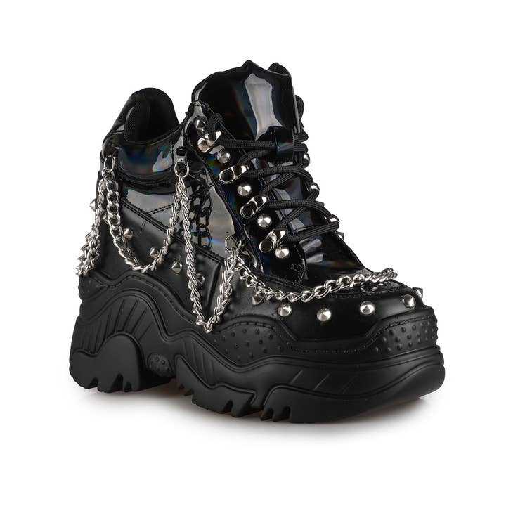 Anthony Wang - Wholesale Combat/Military Boots - Women's - SPACE CANDY BLACK HOLO