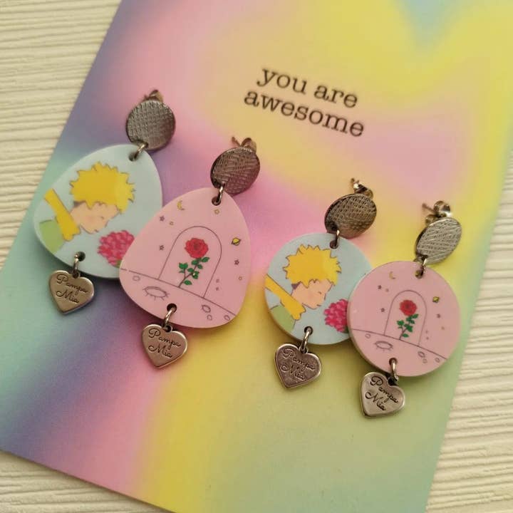 Pequeno PrÃncipe and Rose Earrings for wholesale by Pampa Mia