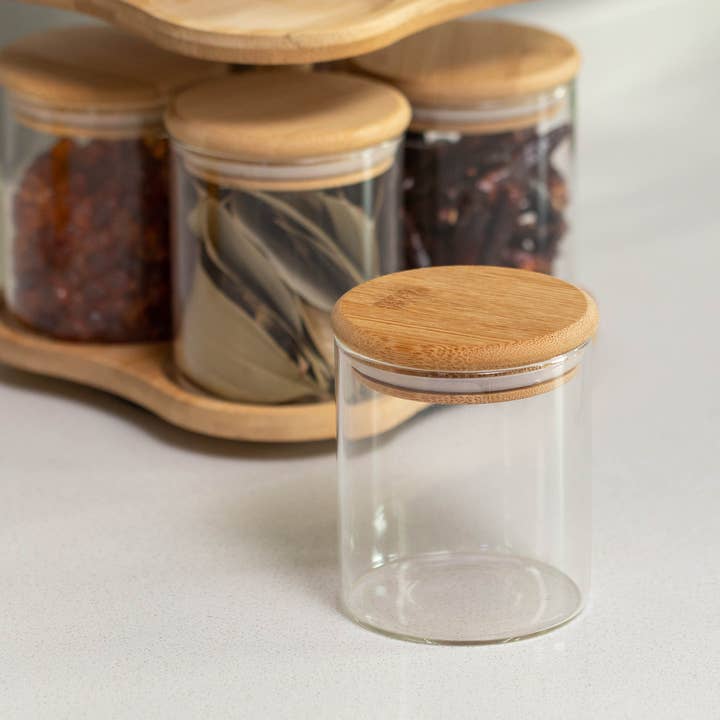 Quickway Imports – wholesale Spice rack – Basicwise Minimalist Two-Tier Bamboo Lazy Susan Turntable4